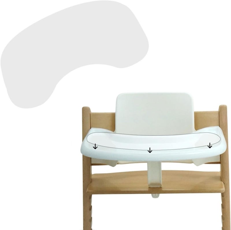 Gembebe Suction Solver Sticker Compatible with Stokke Tripp Trapp Tray Safe Adehisve Placemat Improves Suction Keeps Suction Bowls and Toys Baby High Chair Placemat (2, Peanut Shape) - Image 1